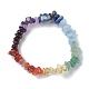 Bracelet extensible pour enfants 7 chakra perles de pierre mélangées naturelles avec coeur BJEW-JB07377-1