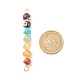 Chakra Natural & Synthetic Gemstone Copper Wire Wrapped Connector Charms PALLOY-JF01623-2