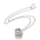 Ожерелье с подвеской в виде сердца из сплава с изображением сердца для женщин NJEW-M191-02P-1