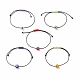 5шт 5 цвета лэмпворк круглые плетеные браслеты из бисера сглаза набор для женщин BJEW-JB08787-1