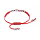 Bracelets de perle tressés en cordon de nylon réglable et ensembles de bagues SJEW-JS01029-5