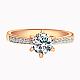 Простые модные стильные латунные круглые кольца с цирконием из настоящего золота RJEW-EE0001-072G-C-2