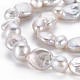 Naturales keshi abalorios de perlas hebras PEAR-S018-01A-4