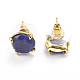 Natural Lapis Lazuli Stud Earrings EJEW-L196-05A-2