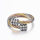 Trendy conjuntos de anillos y brazaletes de torque de 304 acero inoxidable SJEW-H073-06-5