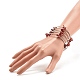 5-Loop Natural Red Jasper Chip Beaded Wrap Bracelets for Women BJEW-JB01517-04-3