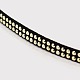 2 Row Golden Aluminum Studded Faux Suede Cord LW-D005-11G-2