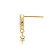 Brass Micro Pave Clear Cubic Zirconia Stud Earring Findings KK-N233-124-NF-4