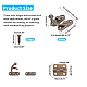 Iron Wooden Box Lock Catch Clasps IFIN-FH0001-02AB-2