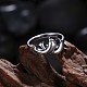 ファッションヴィンテージ真鍮の指の指輪  イルカ  アンティークシルバー  usサイズ7（17.3mm） RJEW-BB24248-7-4