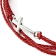 Bracelet multibrins cordons polyester cirés BJEW-JB09632-3