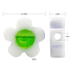 手作りのミルフィオリガラスビーズ30個  梅の花  ホワイト  6.4x3.2mm  穴：1mm  30個/袋 LAMP-FS0001-02A-3