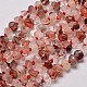 Faceted Rondelle Natural Red Iron Quartz Beads Strands G-I176-48-1