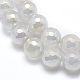 Electroplated Natural Agate Beads Strands X-G-O164-01B-8mm-3