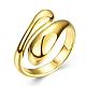 Veri anelli da donna in ottone regolabili placcati oro 18k RJEW-BB07574-A-1