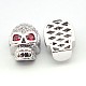 Fashionable Brass Micro Pave Cubic Zirconia Skull Hollow Beads ZIRC-L007-07P-1