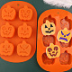 Moldes de silicona de calidad alimentaria para decoración de pastel de calabaza con tema de halloween DIY-E067-03-1