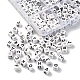Perles de lettre à trous horizontaux acryliques opaques SACR-YW0001-44-4