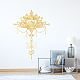 SUPERDANT Golden Lotus Mandala Wall Sticker Flower Chandeliers Style Wall Decals Boho Indian Mandala Namaste Flower Vinyl Sticker Lotus Yoga Meditation Art Murals Decor for Living Room Bedroom DIY-WH0228-785-3
