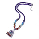 Natural & Synthetic Gemstone and Amethyst Pendant Necklaces NJEW-G324-A06-1