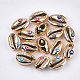 Electroplated Cowrie Shell Beads X-SSHEL-S258-62-1