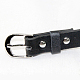 パンクレザーリベットベルト  ブラック  120cm AJEW-O019-03-4