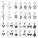 SUPERFINDINGS 30Pcs 15 Styles Tibetan Style Alloy European Dangle Charms FIND-FH0008-46-1