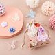 Beadthoven 24 pz 12 stile 3d rosa organgza ricamo in pizzo e accessori per ornamenti di farfalle DIY-BT0001-48-7