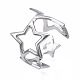 304 anillo de puño abierto de estrella de acero inoxidable RJEW-T023-26P-3