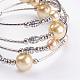 Glass Pearl Bead Wrap Bracelets BJEW-JB02860-08-2