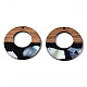 Opaque Resin & Walnut Wood Pendants RESI-T035-20-B01-2