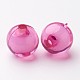 Deep Pink Transparent Acrylic Round Beads X-TACR-S092-10mm-18-2