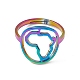 Chapado en iones (ip) 201 acero inoxidable ahueca hacia fuera el mapa de África anillo ajustable para mujeres RJEW-C045-04M-2