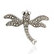 Antique Silver Dragonfly Tibetan Style Alloy Pendants PALLOY-J154-40AS-1