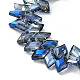 Fili di perle di vetro romboidale placcate EGLA-A036-12A-FR03-3