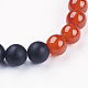 Natural Red Agate Stretch Bracelets BJEW-E313-K02-2