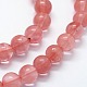 Chapelets de perles en verre de quartz de cerise G-I199-28-6mm-3