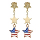 Boucles d'oreilles étoile en alliage émaillé du jour de l'indépendance EJEW-TA00316-1