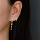 925 boucles d'oreilles manchette en argent sterling micro pavé de zircones cubiques vertes UY3842-2-4