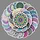 50 Stück PVC-Blumenaufkleber im Mandala-Stil MAND-PW0001-22-1