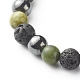 Bracelet extensible de perles rondes en jade naturel BJEW-JB06657-02-5