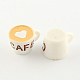 樹脂カボション  コー​​ヒーカップ  ホワイト  15.5~16x25~25.5x20mm CRES-S286-153-1