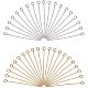 PandaHall Elite about 160pcs Silver And Golden Color 40mm Long 304 Stainless Steel Eye Pin For Jewellery Making STAS-PH0018-63-1