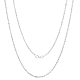 925 collana a catena a maglie sottili e delicate in argento sterling placcato rodio per donna uomo JN1096B-04-1