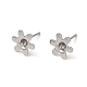 Accessoires pour boucles d'oreilles en acier inoxydable fleur 201 STAS-Q315-09P-1