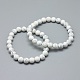 Bracciali elasticizzati in perle di diaspro turchese sintetico BJEW-K212-A-009-1