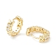 Clear Cubic Zirconia Chunky Hinged Hoop Earrings for Women EJEW-P196-24G-2