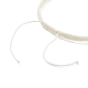 Плоский круглый браслет с плетеными бусинами из стекла и смолы для женщин BJEW-JB08077-6