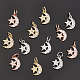 Nbeads 12Pcs 3 Colors  Brass Micro Pave Cubic Zirconia Charms ZIRC-NB0001-81-4