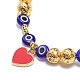Ensemble de bracelets extensibles en perles de verre et pierres précieuses mélangées naturelles 6 pièces 6 styles BJEW-JB08876-7